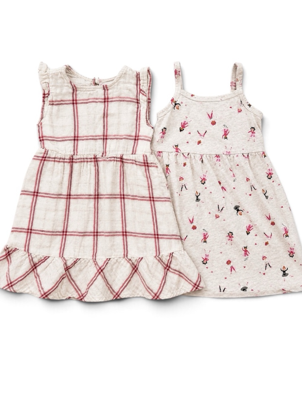 Old Navy Girls Fall Dress Bundle Lot 3T Plaid Ruffle Ballerina Print Sundress